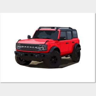 2021 Ford Bronco 4 Door Race Red Posters and Art